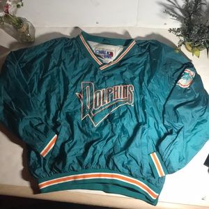 Dolphins Miami Vintage Windbreaker Pockets Jacket